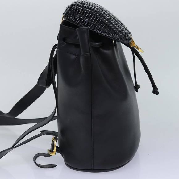 Salvatore Ferragamo Backpack Leather Black Gold Auth 86612 main image 4